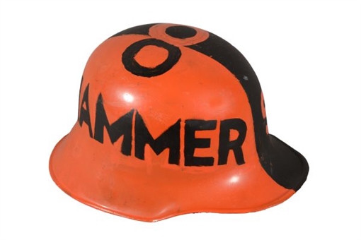 Dave "The Hammer" Schultz Hand Painted Schultz Army Helmet circa 1974-75